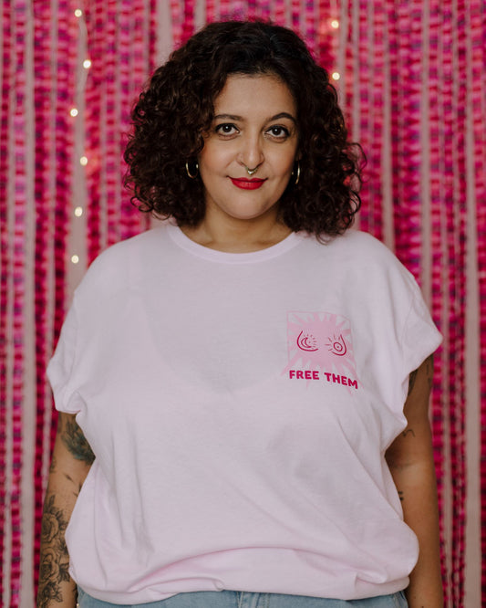 Feminist graphic t-shirt with a powerful message advocating for gender equity and bodily autonomy.