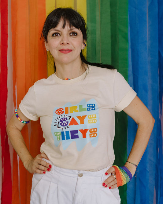 Graphic t-shirt promoting diversity and love. Soft fabric with a bold design.